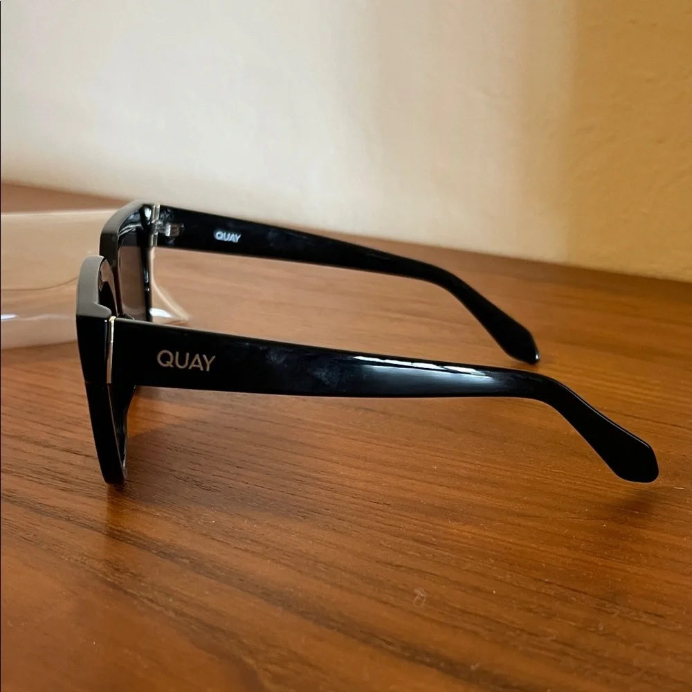 Quay Australia Glossy Black Sunglasses - Picture 3 of 9